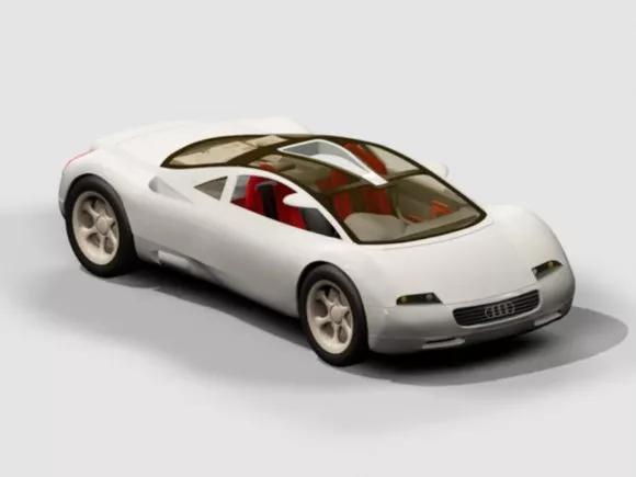Futuristic Car With Big Wheels 3d model