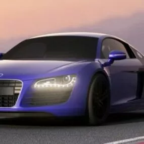 Blue Audi R8 Sport 3d model