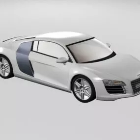 White Audi R8 Sports Car 3d model