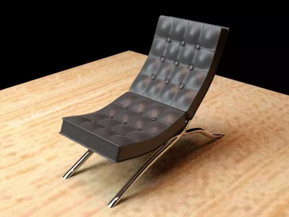 Bar Chair Low Back Modern Style 3d model