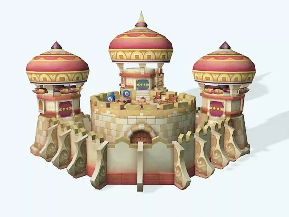 Rustic Castle On Sea 3d model