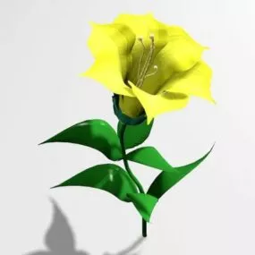 Beautiful Low Poly Yellow Flower 3d model