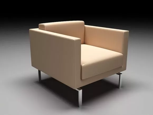 Vintage Blue Wood Dining Chair 3d model