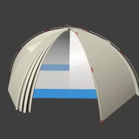 Big Camping Tent Curved Shaped 3d model