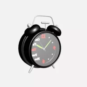 Black Circle Alarm Clock 3d model