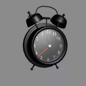 Modern Black Alarm Clock 3d model