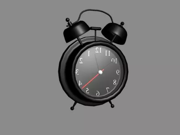 Square Clock With Big Number Style 3d model