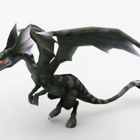 Beautiful Black Dragon 3d model