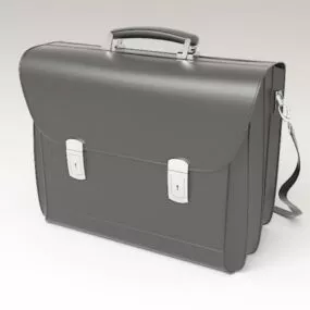 Black Leather Briefcase 3d model