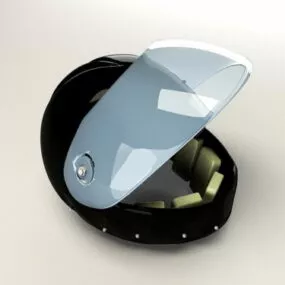 Black Motorcycle Helmet 3d model