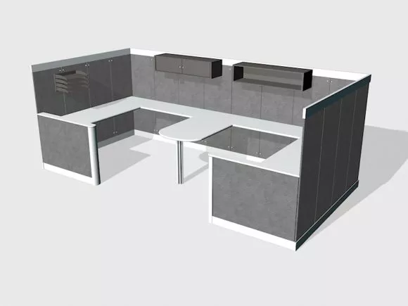 Traditional Wood Writing Desk 3d model