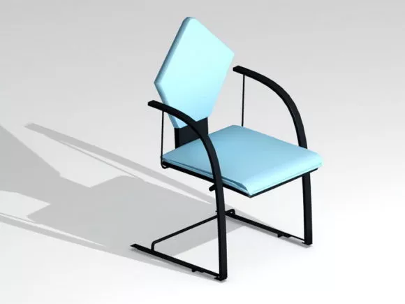Rattan Chair Furniture With Wood Table 3d model