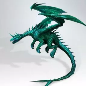 Blue Western Dragon 3d model