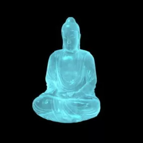 Blue Jade Buddha Statue 3d model