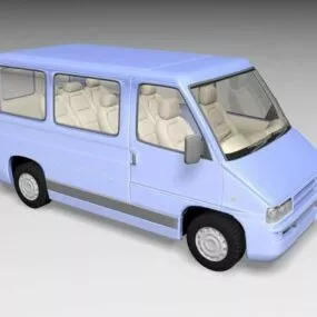 Vintage Minibus Lowpoly 3d model
