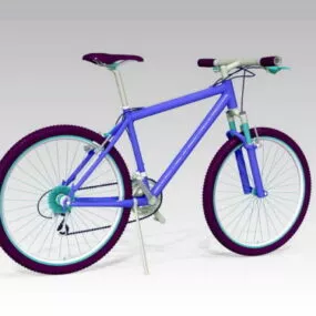 Mountain Bicycle Blue Painted 3d model
