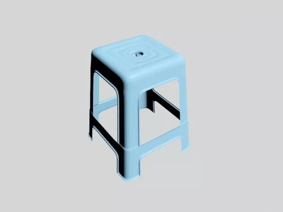 Chrome Bar Chair Curved Frame Back 3d model