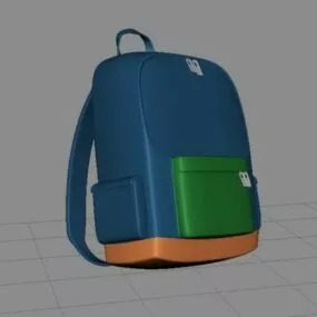 School Backpack 3d model
