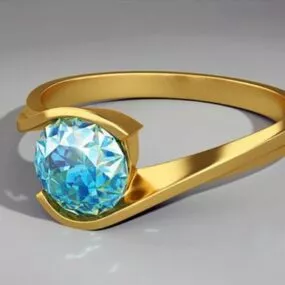 Topaz Gold Ring 3d model