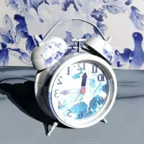 White Alarm Clock 3d model