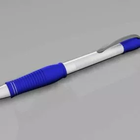 Blue White Ballpoint Pen 3d model