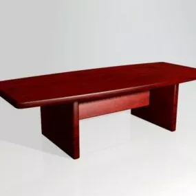 Boat Shaped Wood Conference Table 3d model