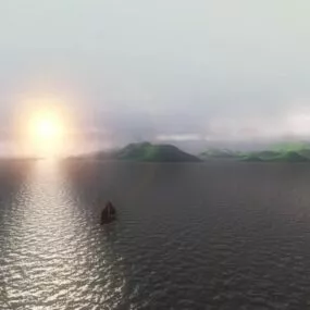 Sunset Ocean Scene 3d model