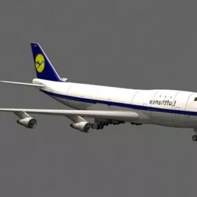 White Boeing 747 Plane 3d model