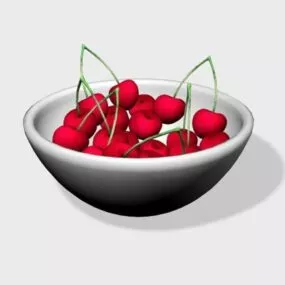 Bowl Of Cherries 3d model