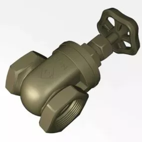 Bronze Gate Valve 3d model