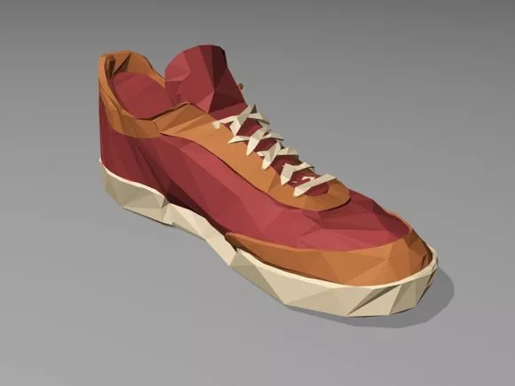 Brown Polygon Sneaker 3d model Brown Polygon Sneaker 3d model