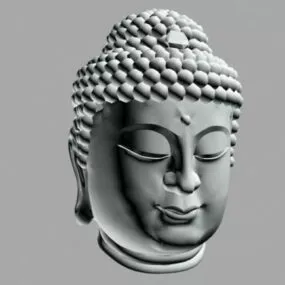 Buddhist Head Sculpture 3d model