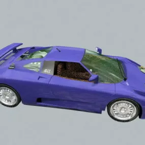 Blue Bugatti Eb110 Super Car 3d model