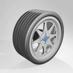 Vintage Car Rim With Tire 3d model