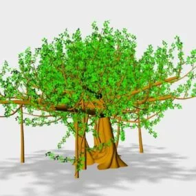 Cartoon Banyan Tree 3d model