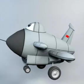 Cartoon Fighter Airplane 3d model