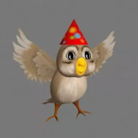 Cartoon Cute Owl Bird 3d model