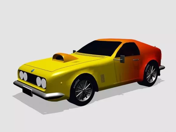 Ferrari California Spyder Yellow Color 3d model