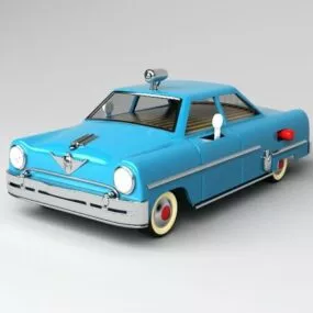 Cartoon Vintage Taxi Cab 3d model