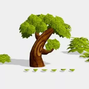 Low Poly Cartoon Tree 3d model