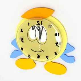 Cartoon Kid Wall Clock 3d model