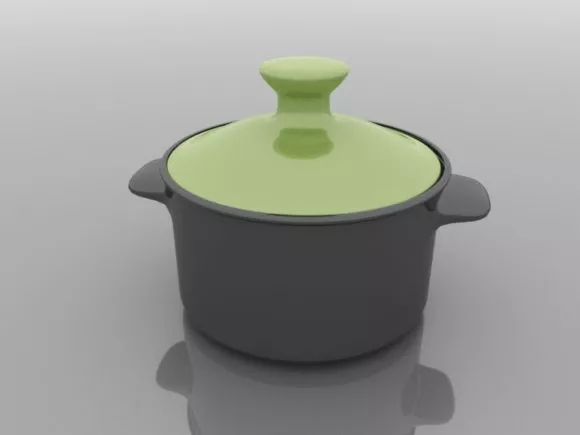 Кухонная керамическая кастрюля с ручкой Бесплатная 3D-модель - .3ds ...