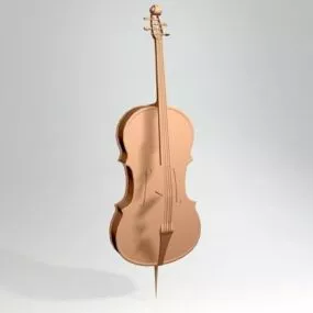 Wood Cello Instrument 3d model