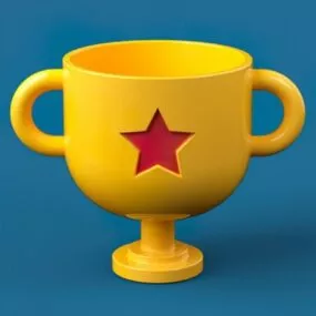 Cartoon Champion Trophy Cup 3d model