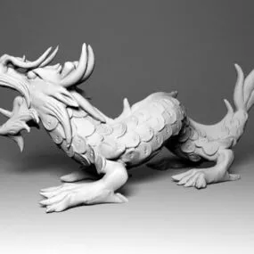 China Short Dragon Statue 3d model