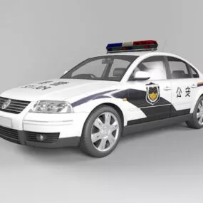 Chinese Police Car Lowpoly 3d model
