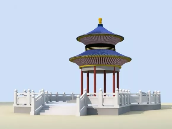 Curved Pavilion Building 3d model