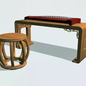 Chinese Guzheng Instrument 3d model
