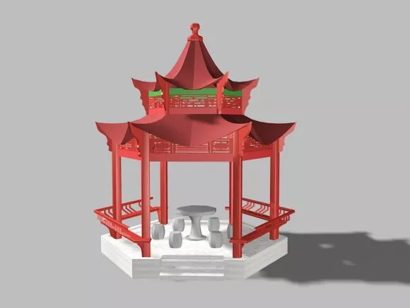 Simple Outdoor Pavilion, Garden Pavilion Free 3d Model - .3ds, .Gsm ...