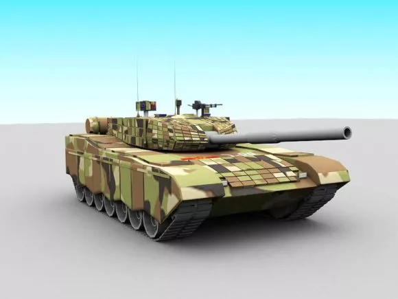 Futuristic Tank With Armor 3d model